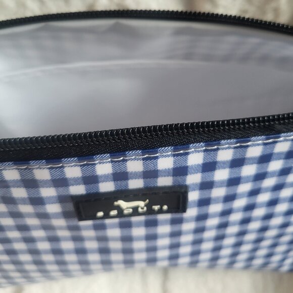 NWT - SCOUT Packin' Heat Makeup Bag /Navy Gingham - Picture 5 of 6